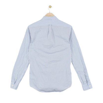 Mens Striped Shirt Slim Fit Button Up