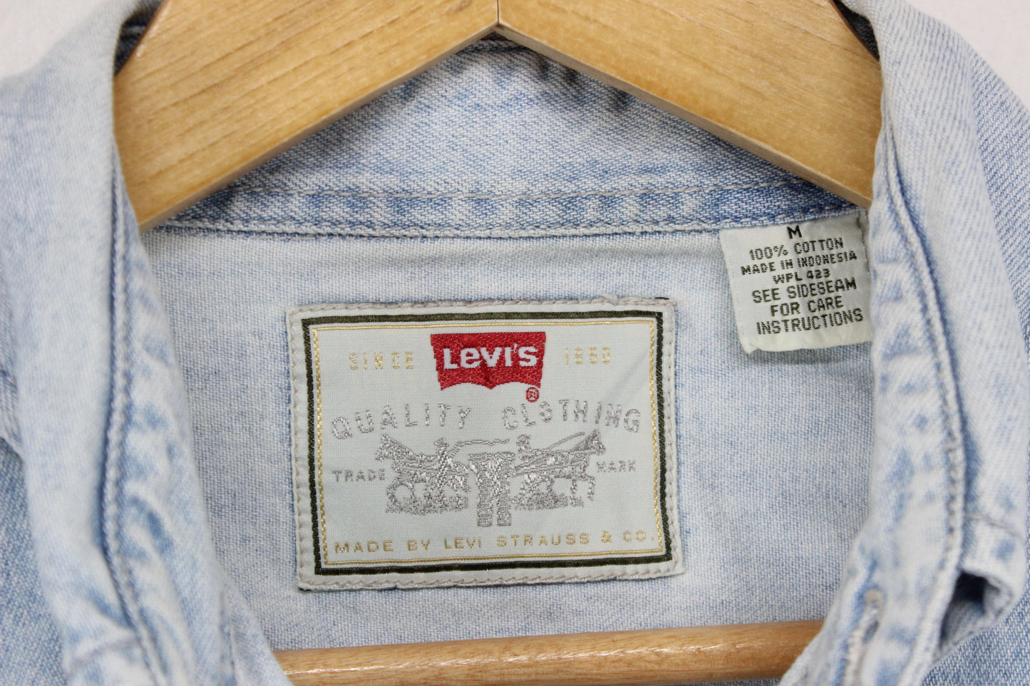 Mens Denim Shirt Long Sleeve Button Up
