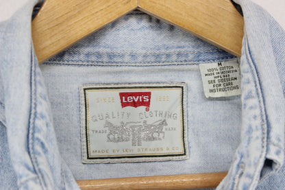 Mens Denim Shirt Long Sleeve Button Up