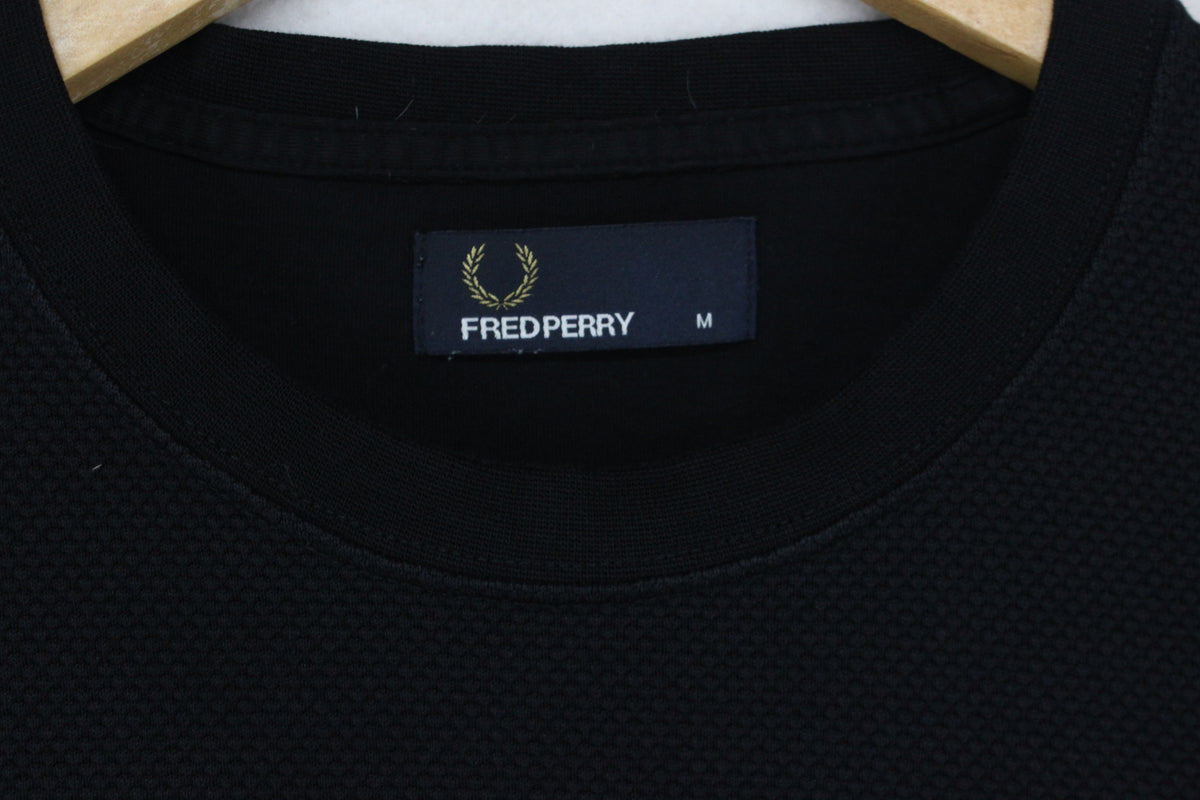 Mens T-Shirt Long Sleeve Logo Knit Cotton
