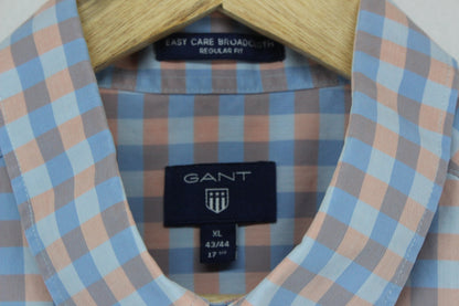 Mens Check Shirt Button Up Long Sleeve