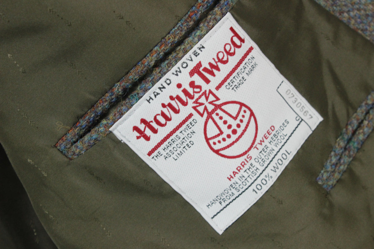 Mens Harris Tweed Blazer Notch Lapel Wool