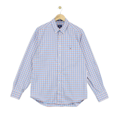 Mens Check Shirt Button Up Long Sleeve