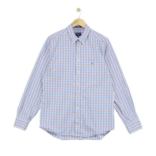 Mens Check Shirt Button Up Long Sleeve