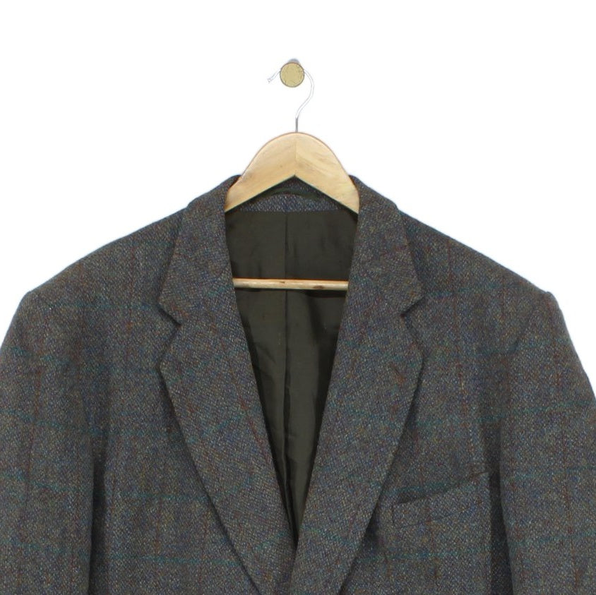 Mens Harris Tweed Blazer Notch Lapel Wool