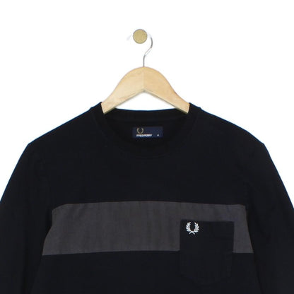 Mens T-Shirt Long Sleeve Logo Knit Cotton