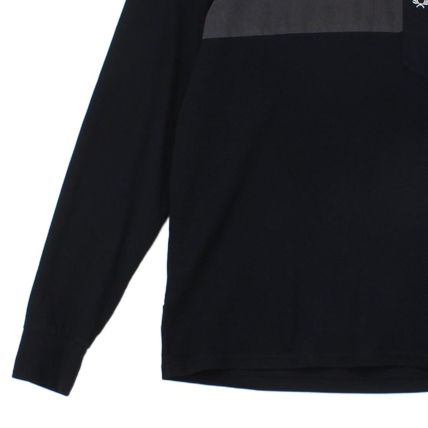 Mens T-Shirt Long Sleeve Logo Knit Cotton