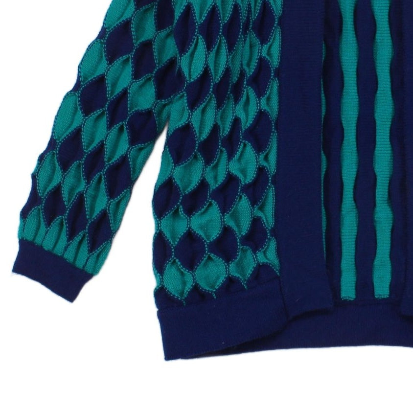 Womens Open Front Cardigan Geometric Chunky Knit