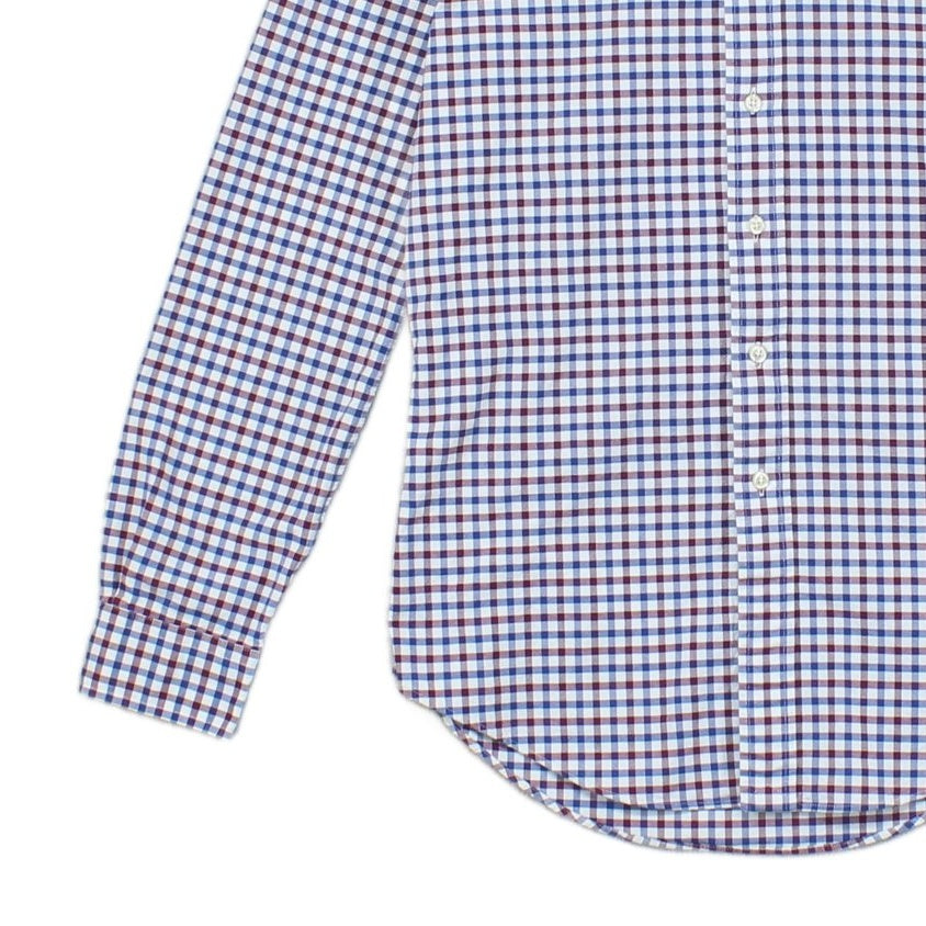Mens Check Shirt Slim Fit Stretch