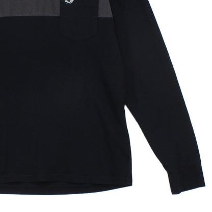 Mens T-Shirt Long Sleeve Logo Knit Cotton