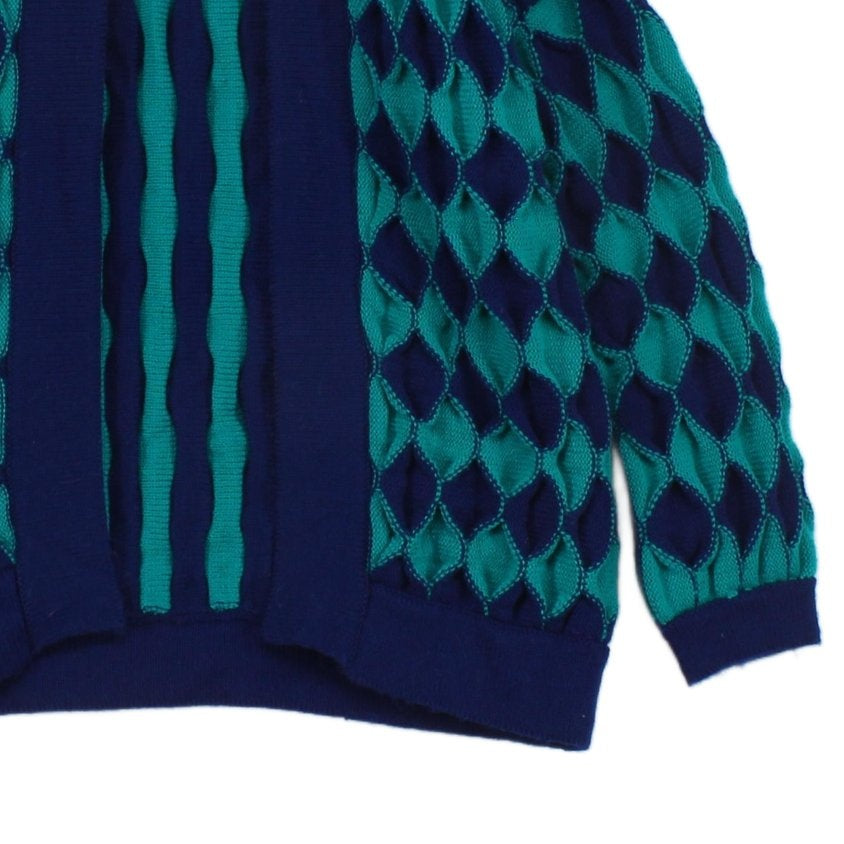 Womens Open Front Cardigan Geometric Chunky Knit