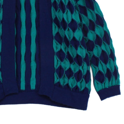 Womens Open Front Cardigan Geometric Chunky Knit