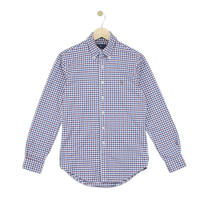 Mens Check Shirt Slim Fit Stretch