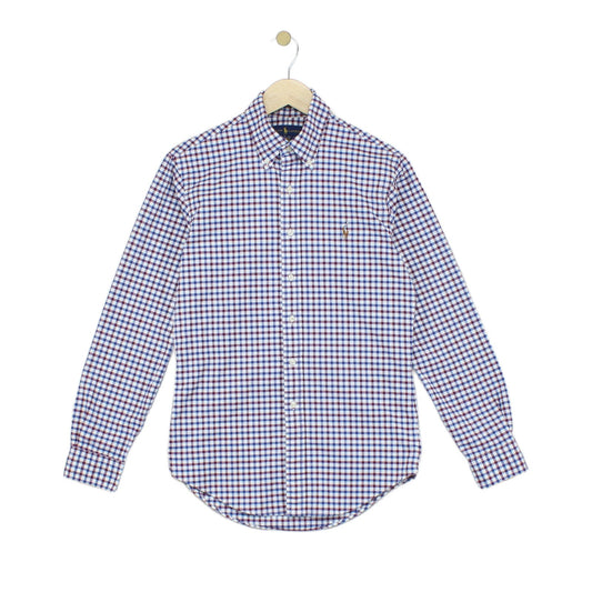 Mens Check Shirt Slim Fit Stretch
