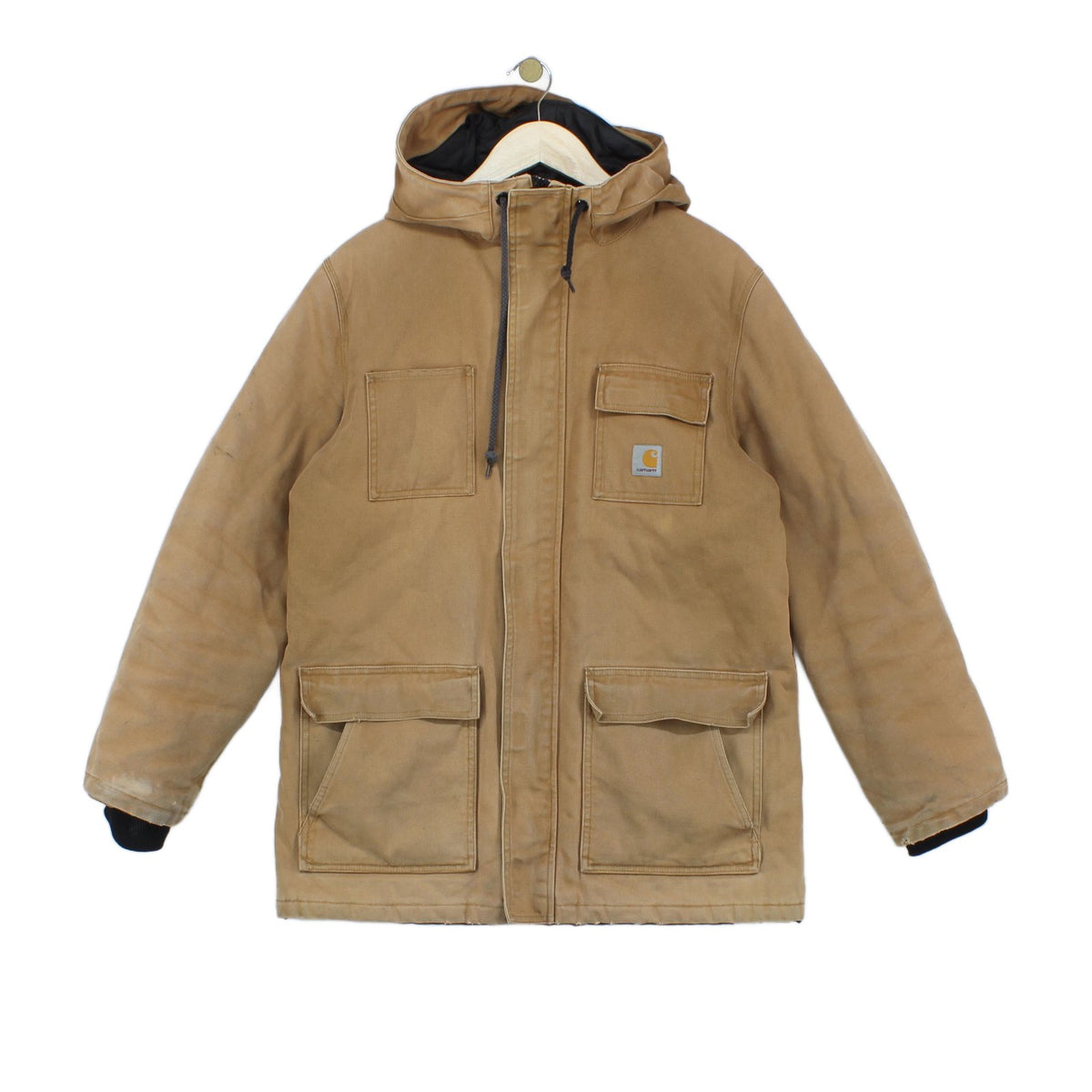 Mens Workwear Jacket Full Zip Hooded Cotton