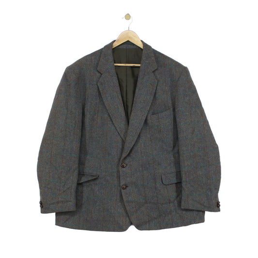 Mens Harris Tweed Blazer Notch Lapel Wool