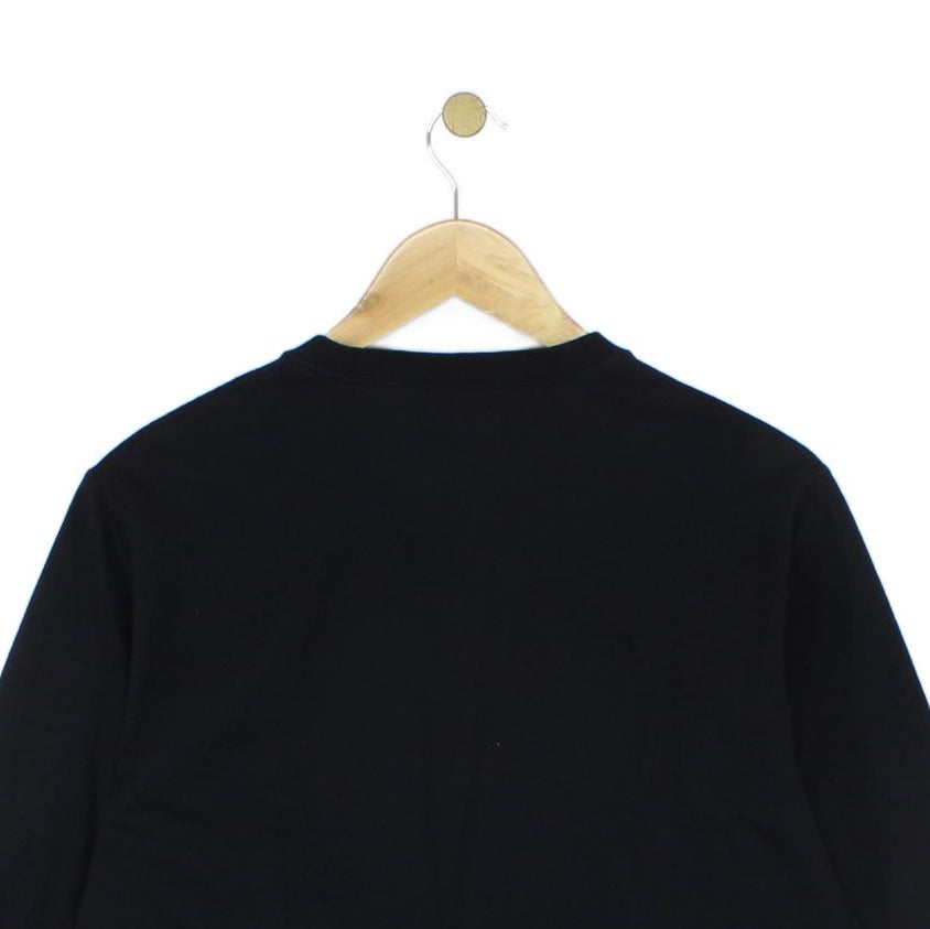 Mens T-Shirt Long Sleeve Logo Knit Cotton