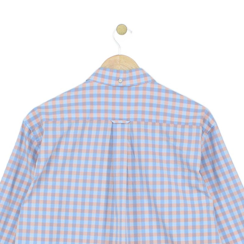 Mens Check Shirt Button Up Long Sleeve