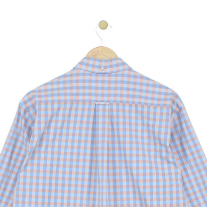 Mens Check Shirt Button Up Long Sleeve