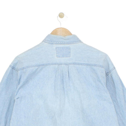 Mens Denim Shirt Long Sleeve Button Up