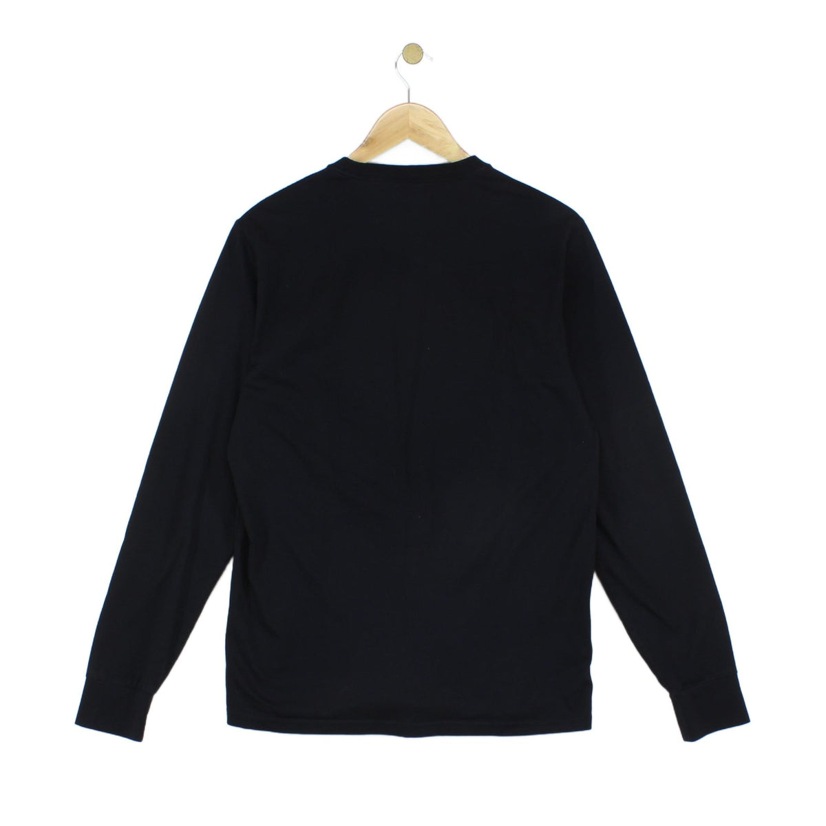 Mens T-Shirt Long Sleeve Logo Knit Cotton