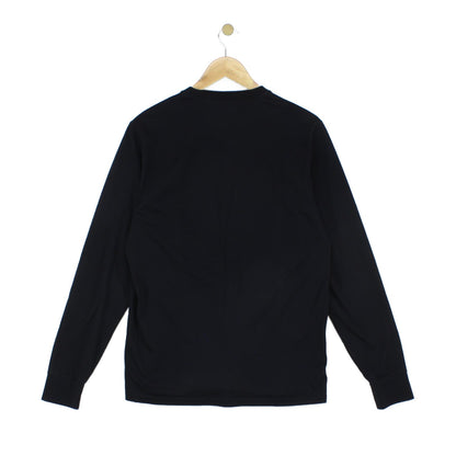 Mens T-Shirt Long Sleeve Logo Knit Cotton