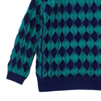 Womens Open Front Cardigan Geometric Chunky Knit