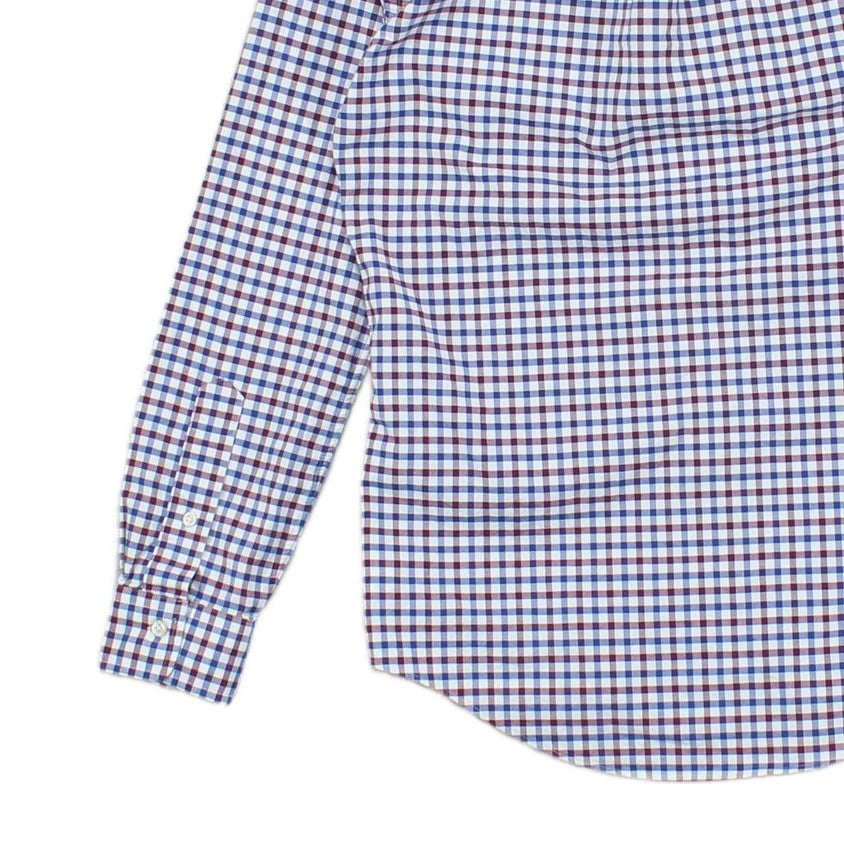 Mens Check Shirt Slim Fit Stretch
