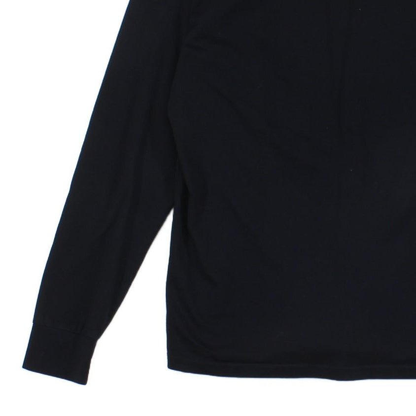 Mens T-Shirt Long Sleeve Logo Knit Cotton