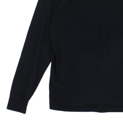 Mens T-Shirt Long Sleeve Logo Knit Cotton