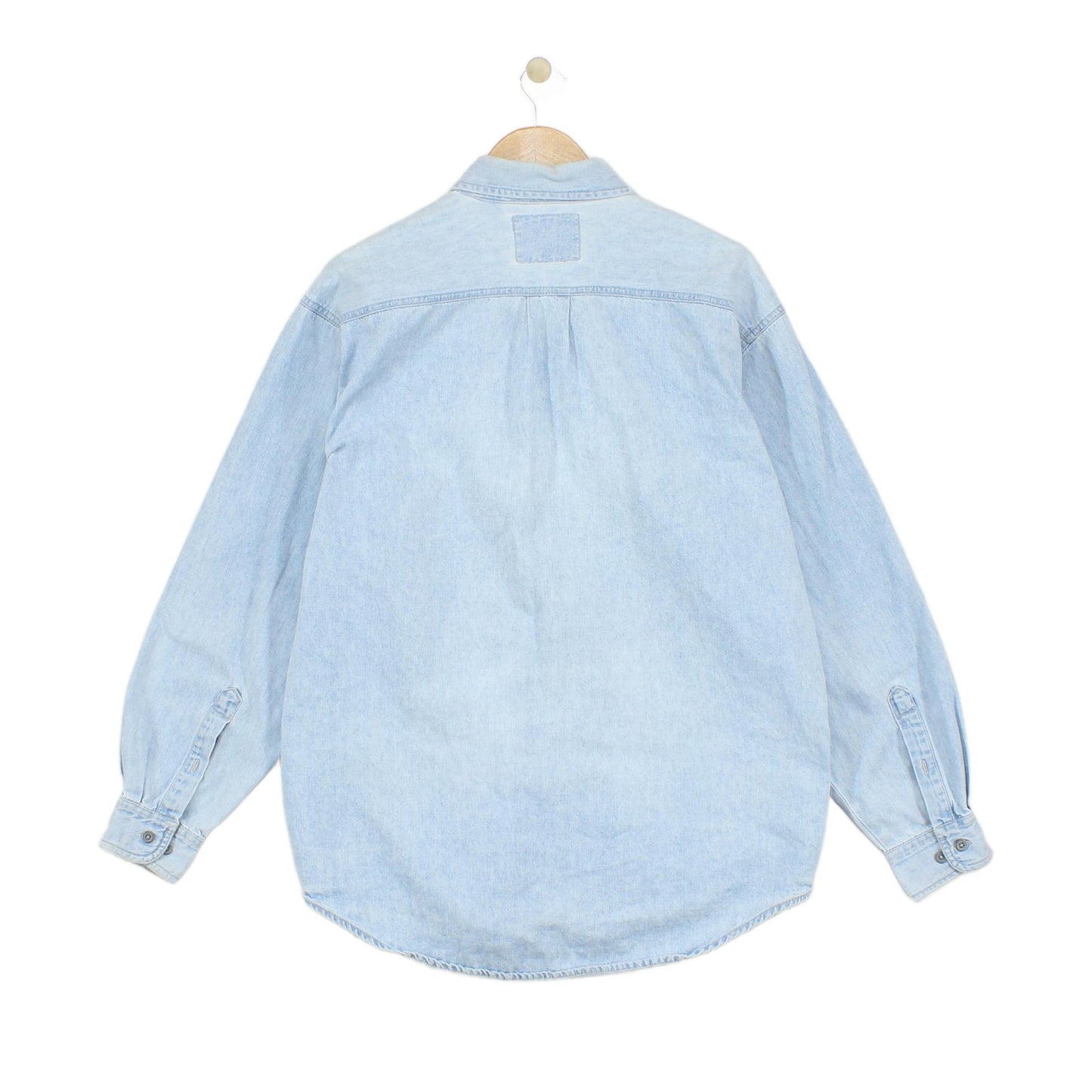 Mens Denim Shirt Long Sleeve Button Up