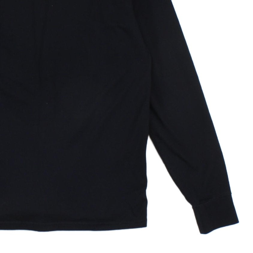 Mens T-Shirt Long Sleeve Logo Knit Cotton