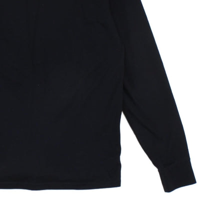 Mens T-Shirt Long Sleeve Logo Knit Cotton