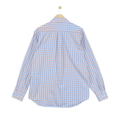 Mens Check Shirt Button Up Long Sleeve