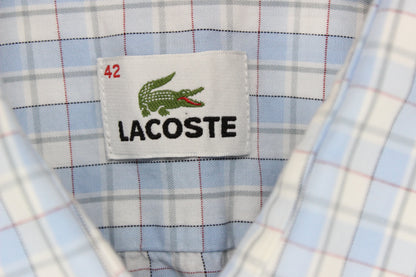 Mens Check Shirt Short Sleeve Collared