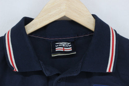 Mens England Polo Shirt Football Retro