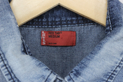 Mens Denim Shirt Long Sleeve Western
