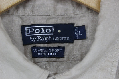 Mens Linen Shirt Short Sleeve Button Up