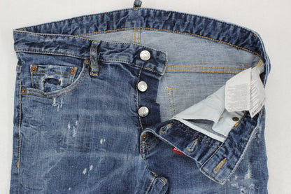 Mens Skinny Jeans Stretch Made In Italy Distressed