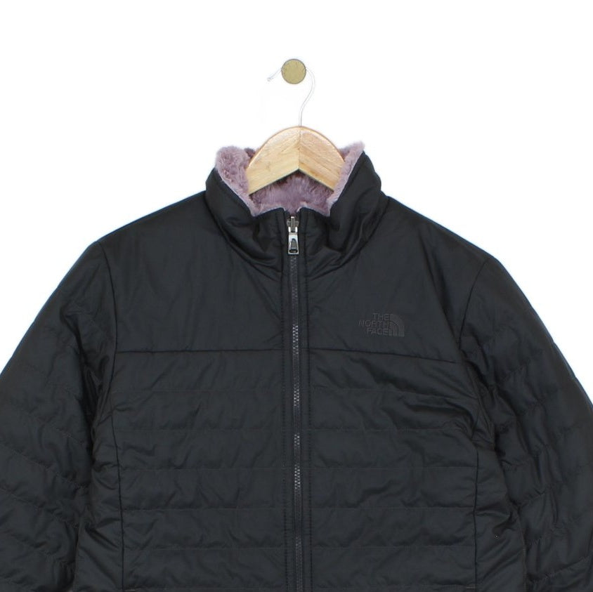 Girls Quilted Jacket Insulated Reversible Fleece