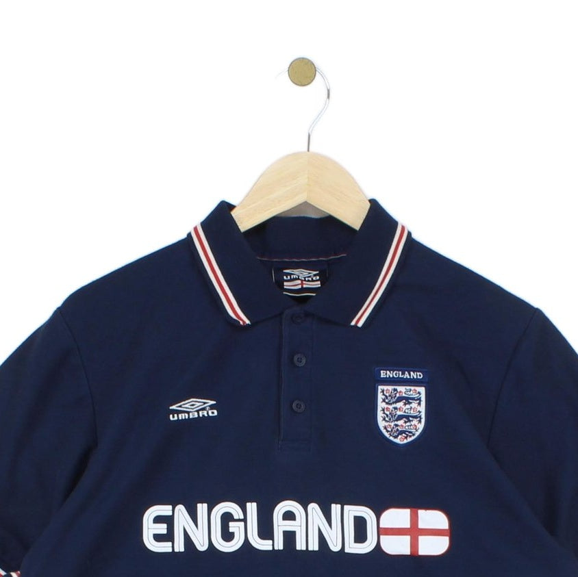 Mens England Polo Shirt Football Retro