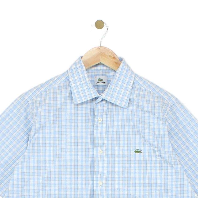 Mens Check Shirt Short Sleeve Collared
