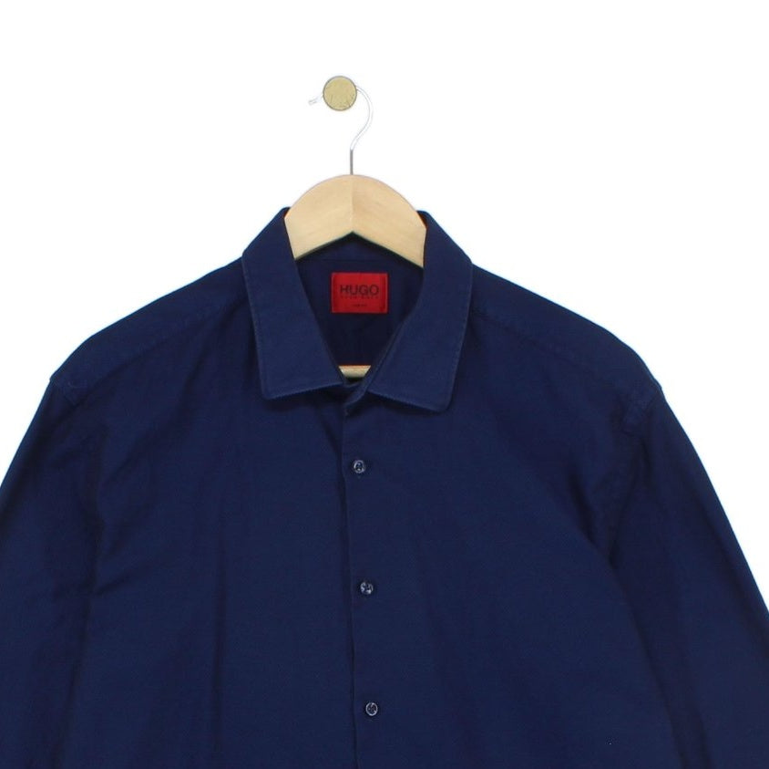 Mens Shirt Slim Fit Long Sleeve Button Up