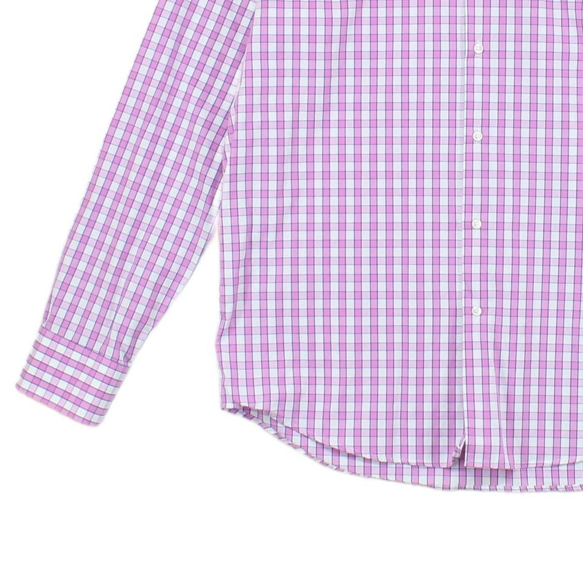 Mens Check Shirt Long Sleeve Button Up Cotton