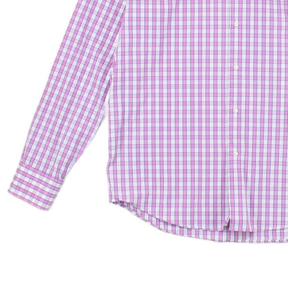 Mens Check Shirt Long Sleeve Button Up Cotton