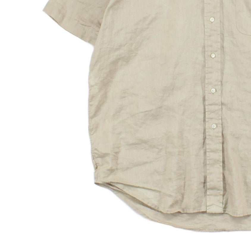 Mens Linen Shirt Short Sleeve Button Up