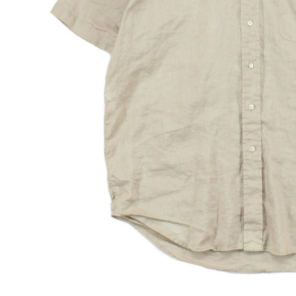 Mens Linen Shirt Short Sleeve Button Up