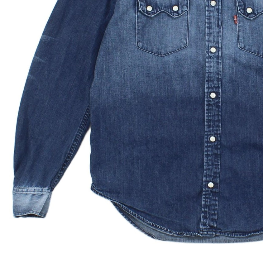 Mens Denim Shirt Long Sleeve Western