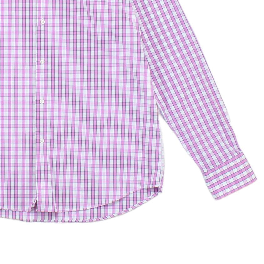 Mens Check Shirt Long Sleeve Button Up Cotton