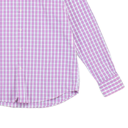 Mens Check Shirt Long Sleeve Button Up Cotton